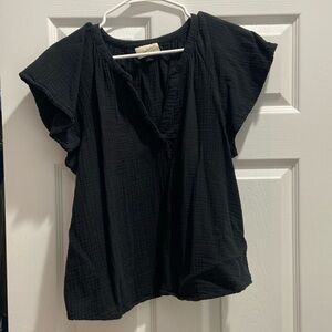 Black Linen Short Set